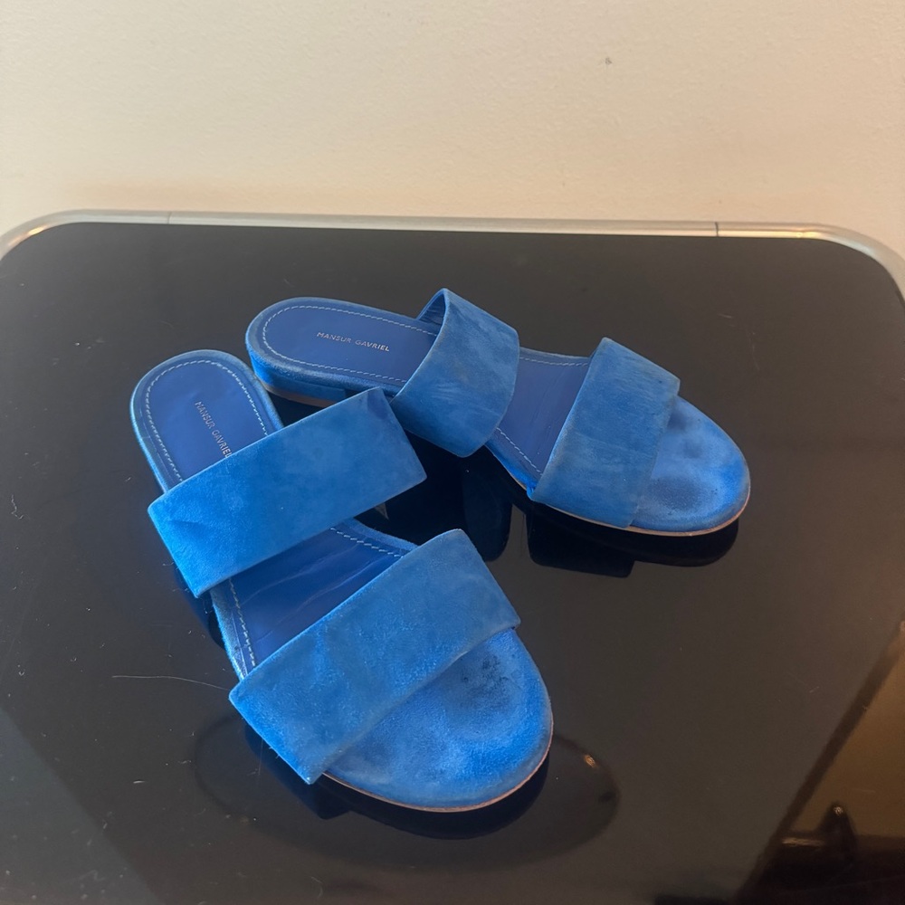 Mansur Gavriel Gorgeous Blue Slides, EU 36/ US 6